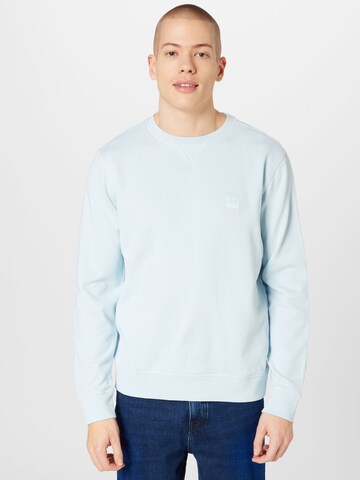 BOSS Orange Sweatshirt 'Westart' in Blauw: voorkant