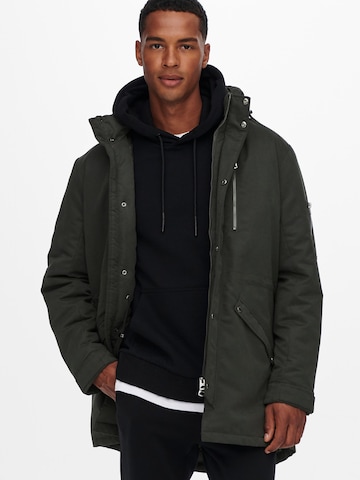 Only & Sons - Parka de inverno 'Klaus' em verde