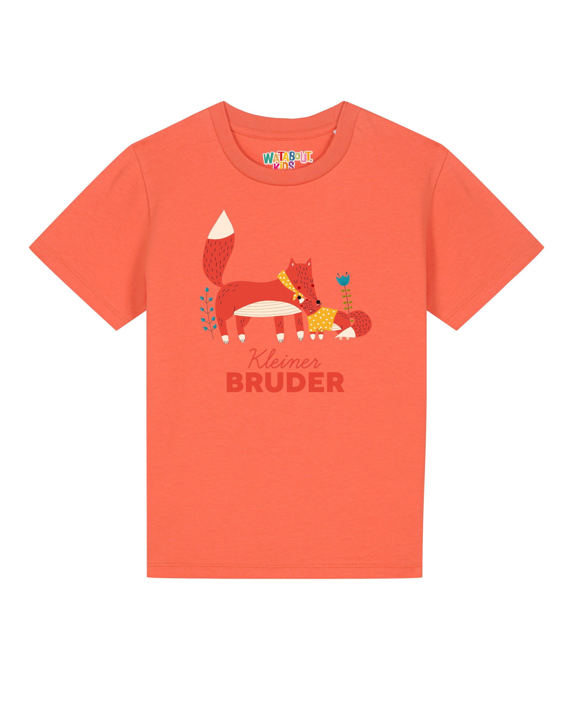 Maglietta 'Fuchs Kleiner Bruder' di watabout.kids in arancione: frontale