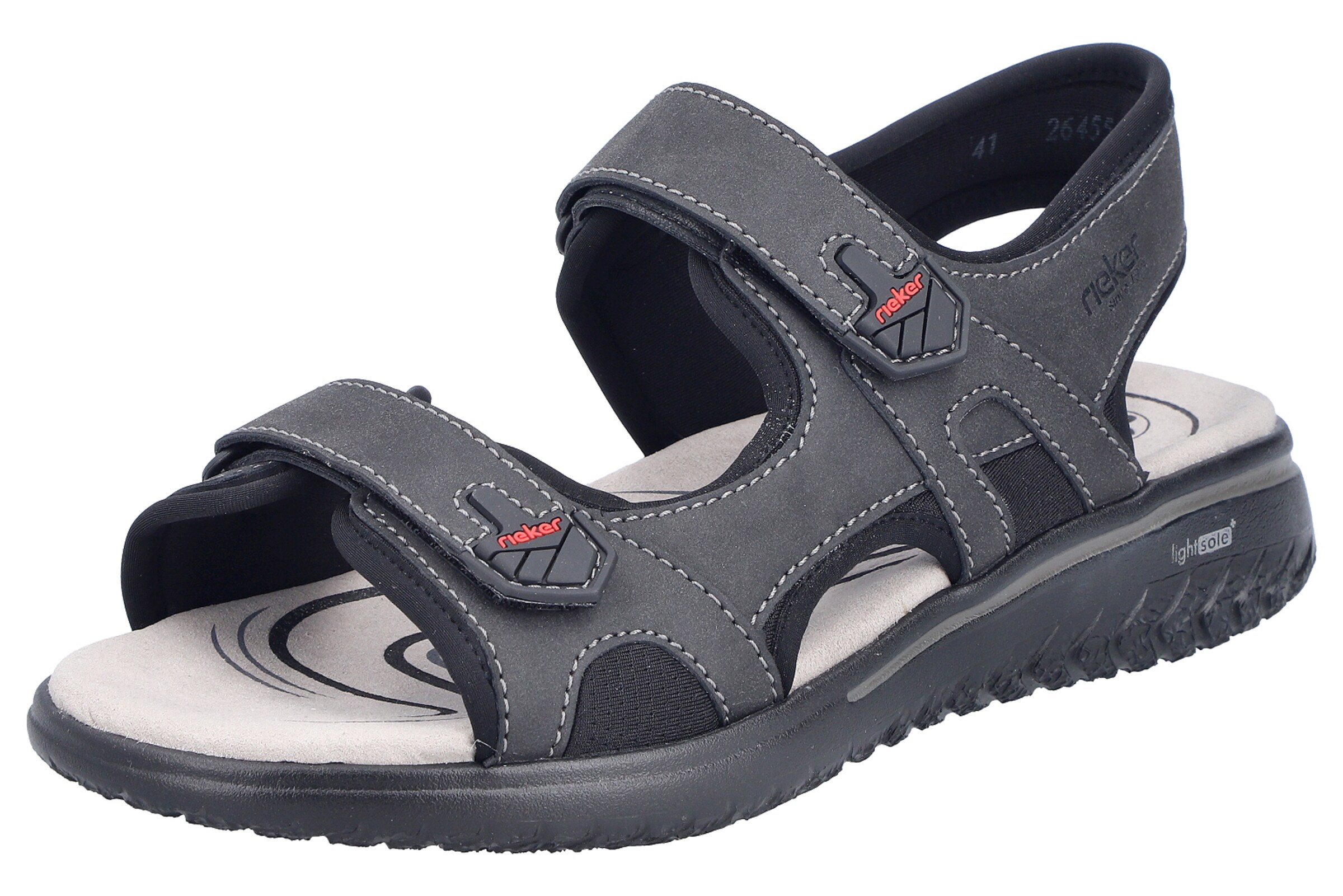 Sandales de randonnée Rieker en noir : devant