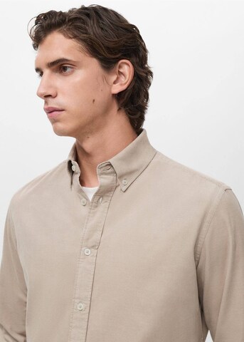MANGO MAN Regular fit Button Up Shirt 'Tadi' in Beige