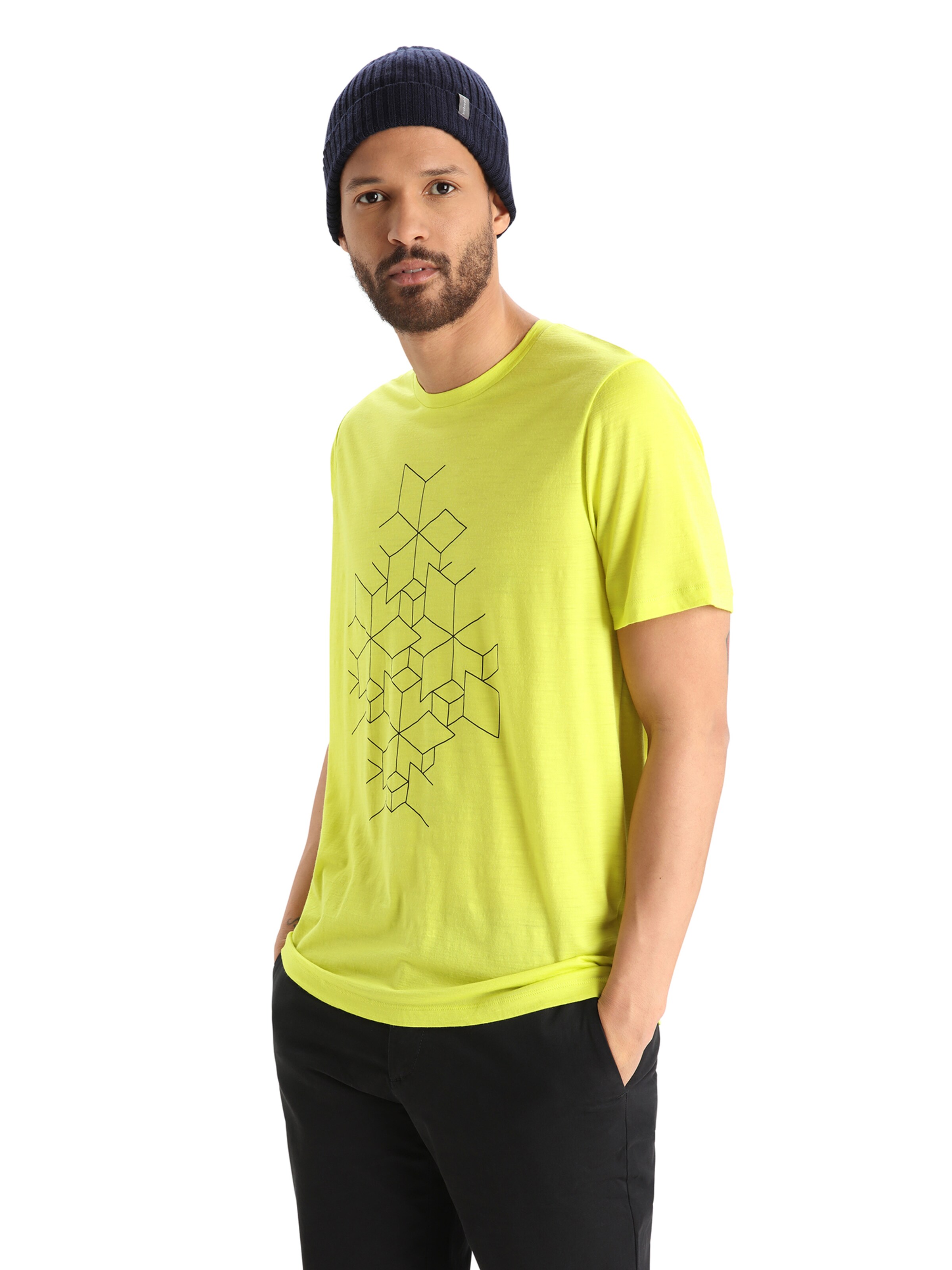 ICEBREAKER Performance Shirt 'Snowflake' in Yellow: front