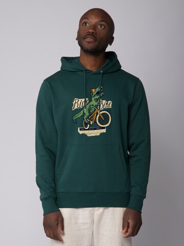 Watapparel Sweatshirt 'T-Rex Fahrrad' in Groen: voorkant