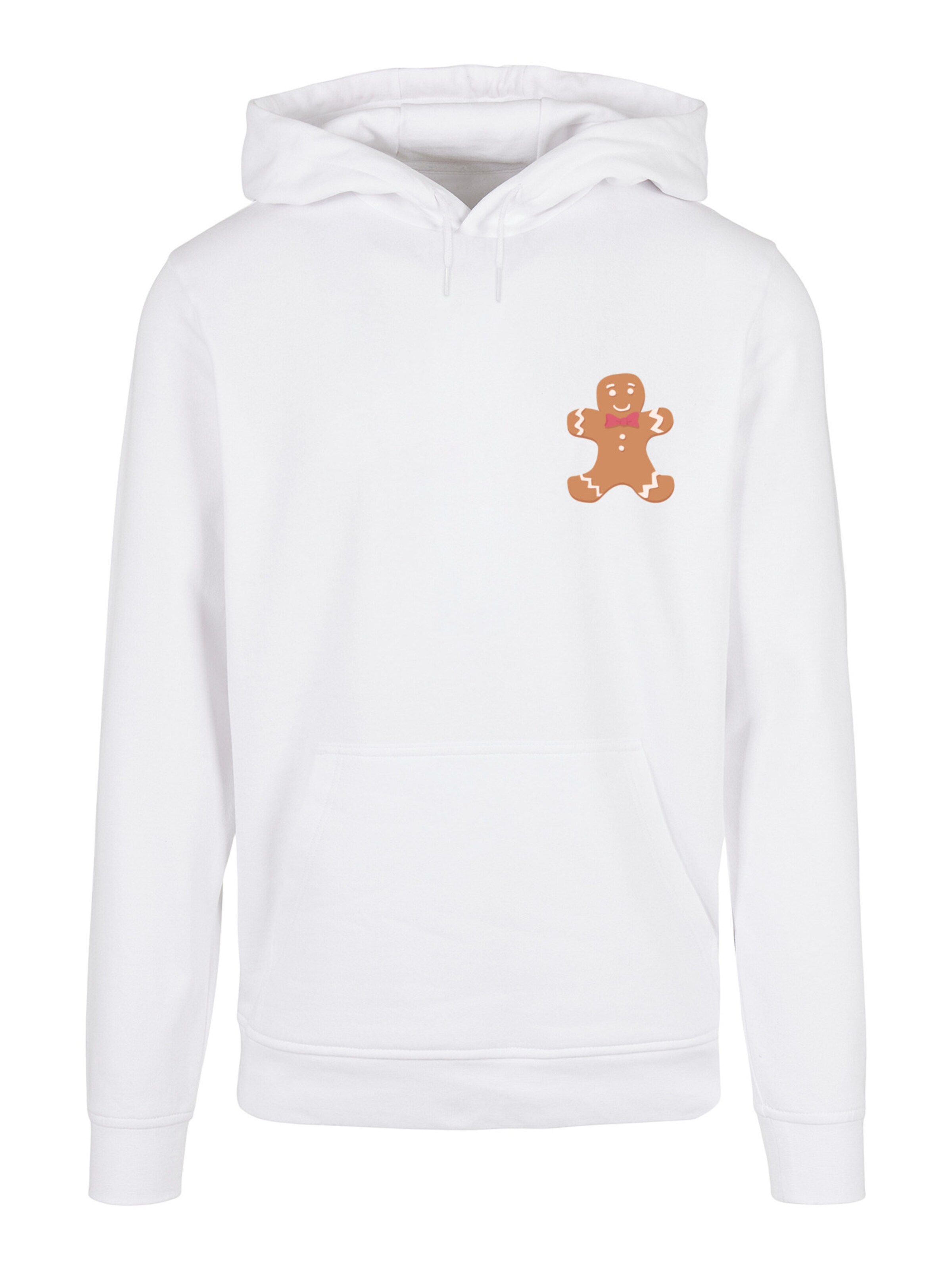 F4NT4STIC Sweatshirt 'Gingerbread Lebkuchen' in Wit: voorkant