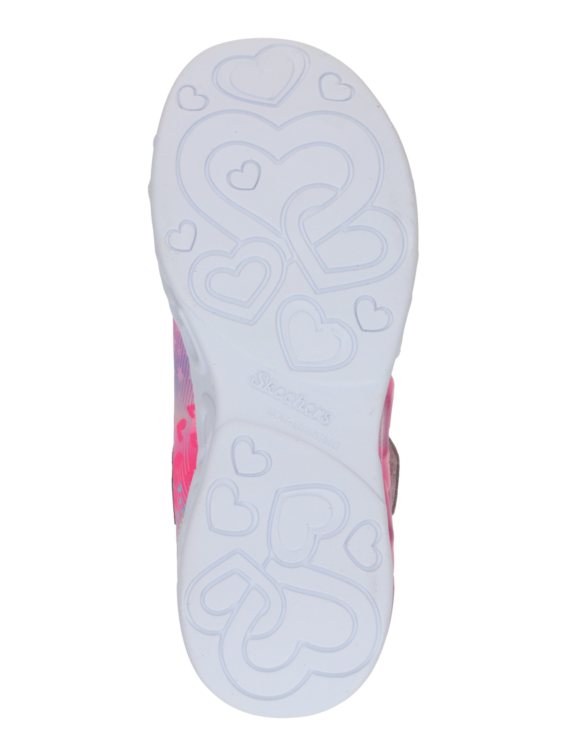 SKECHERS Tennarit 'Infinite Heart Lights' värissä hopea