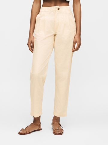 Pepe Jeans Normální Kalhoty se sklady v pase 'FLAVIA' – béžová: přední strana