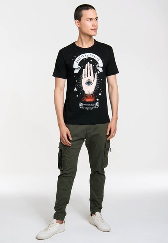LOGOSHIRT Shirt 'Fantastic Beasts - Percival Graves' in Black