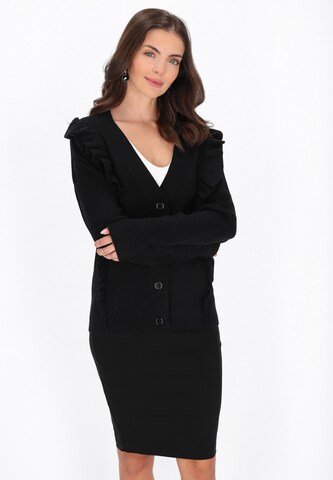 Cardigan usha BLACK LABEL en noir : devant