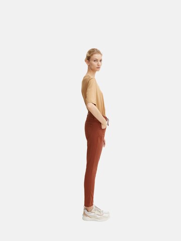 Coupe slim Pantalon TOM TAILOR en marron