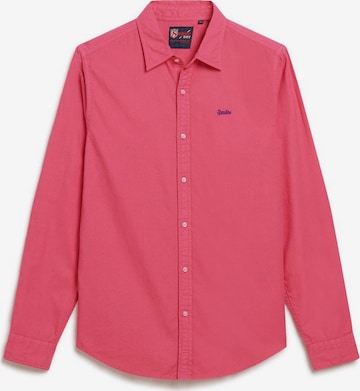 Superdry Regular fit Button Up Shirt in Pink: front