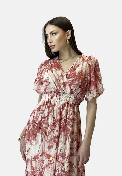 Elara Sommerkleid in 40-42 in gold / bordeaux / weiß, Produktansicht
