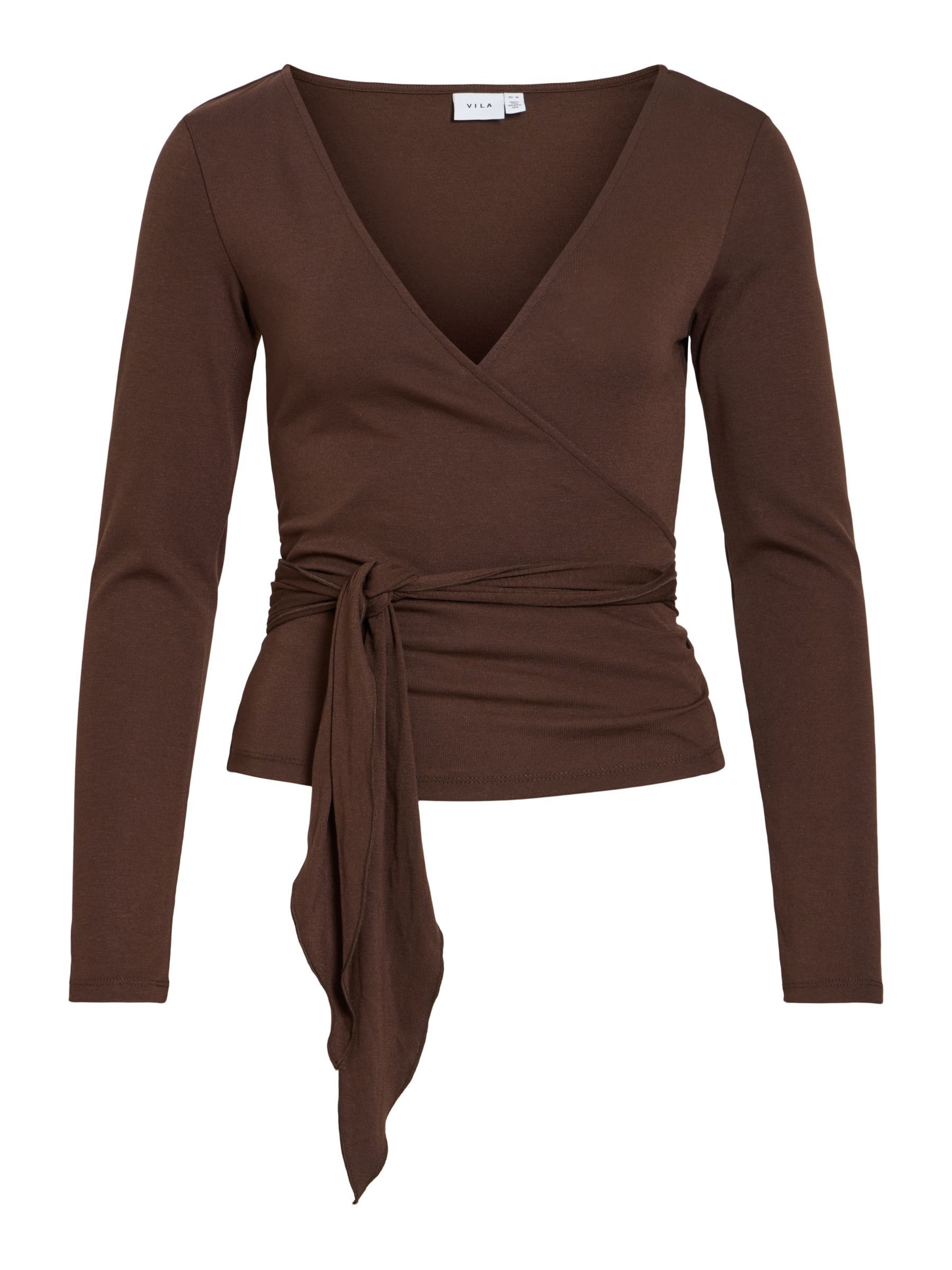 VILA Shirt 'VIGina' in Bruin: voorkant