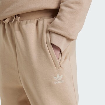 ADIDAS ORIGINALS Tapered Trousers 'Trefoil Essentials' in Beige