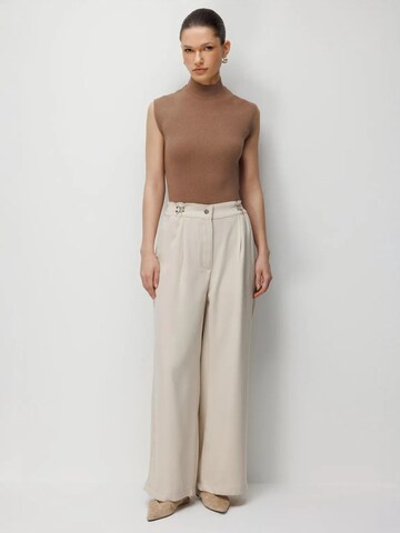 Wide Leg Pantalon à pince MixRay en beige