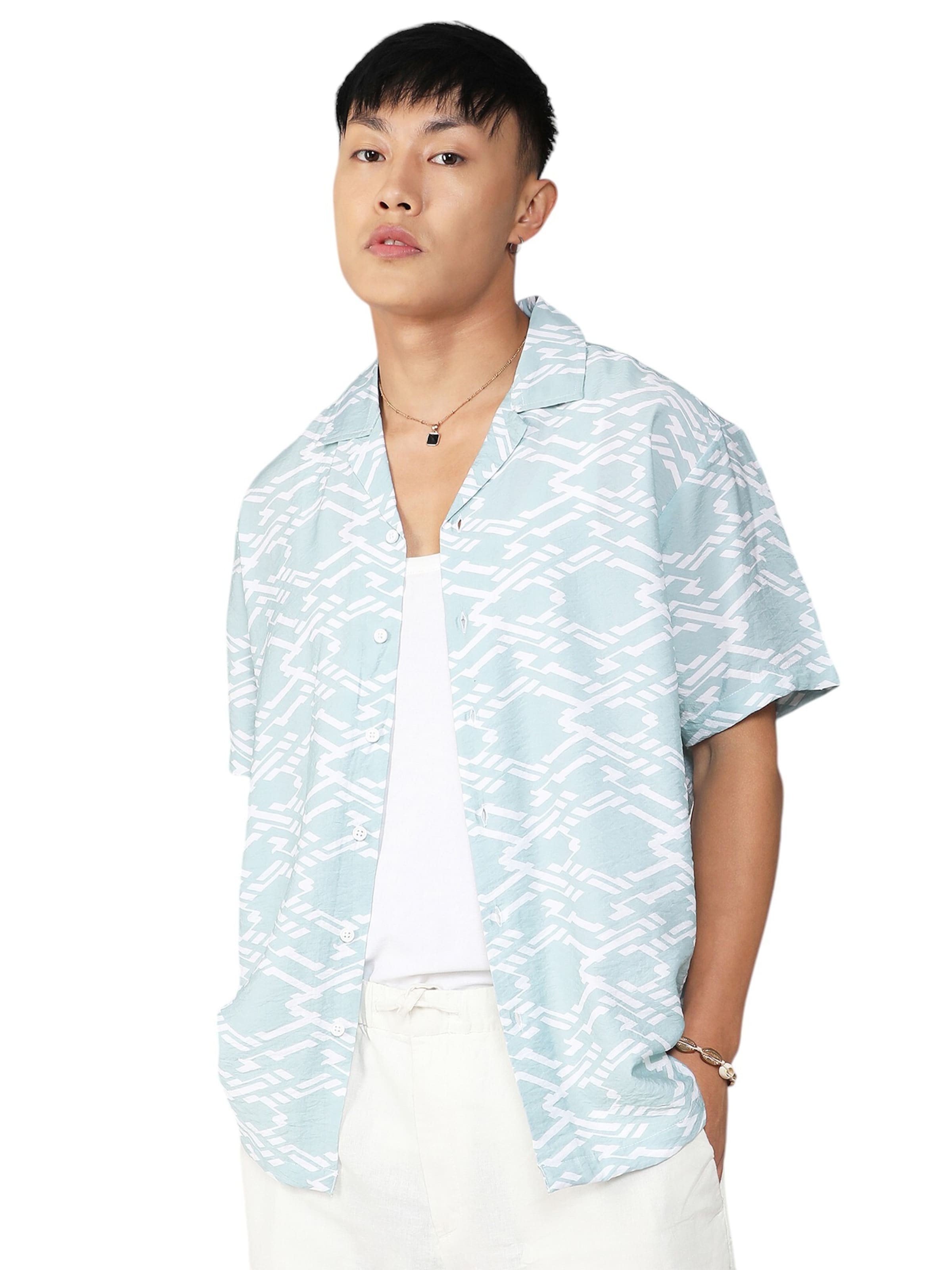 Campus Sutra Regular fit Button Up Shirt 'Tahnee' in Blue: front