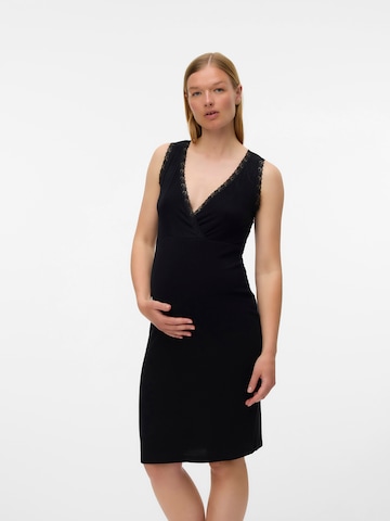 Chemise de nuit 'MLLOTUS' MAMALICIOUS en noir : devant