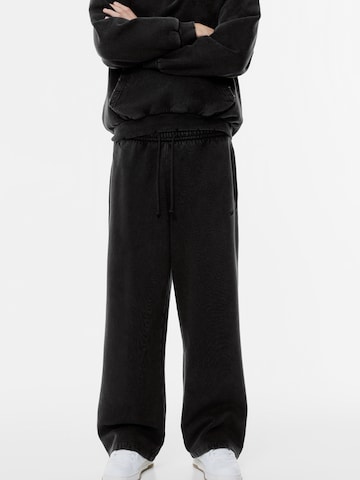 Pull&Bear Wide Leg Hose in Schwarz: Vorderseite