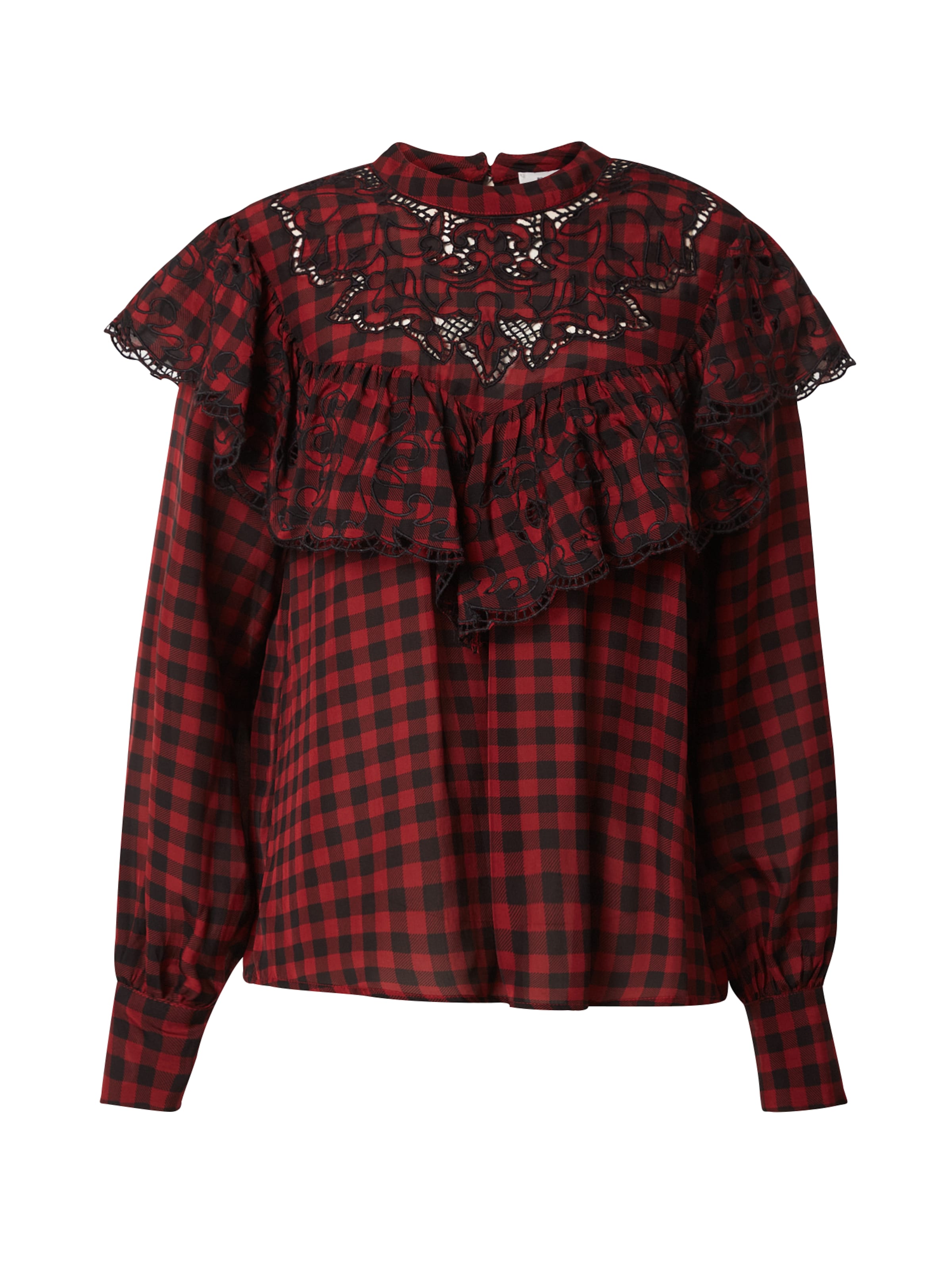 Camicie e tuniche Abbigliamento River Island Camicia da donna VICTORIANA in Rosso Scuro 