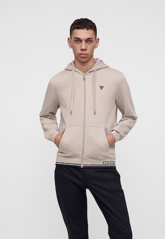 GUESS Sweatjacke in Beige: Vorderseite