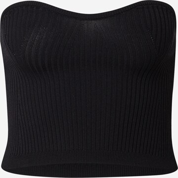 LENI KLUM x ABOUT YOU Knitted Top 'Charlie' in Black: front