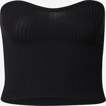 LENI KLUM x ABOUT YOU Knitted Top 'Charlie' in Black: front