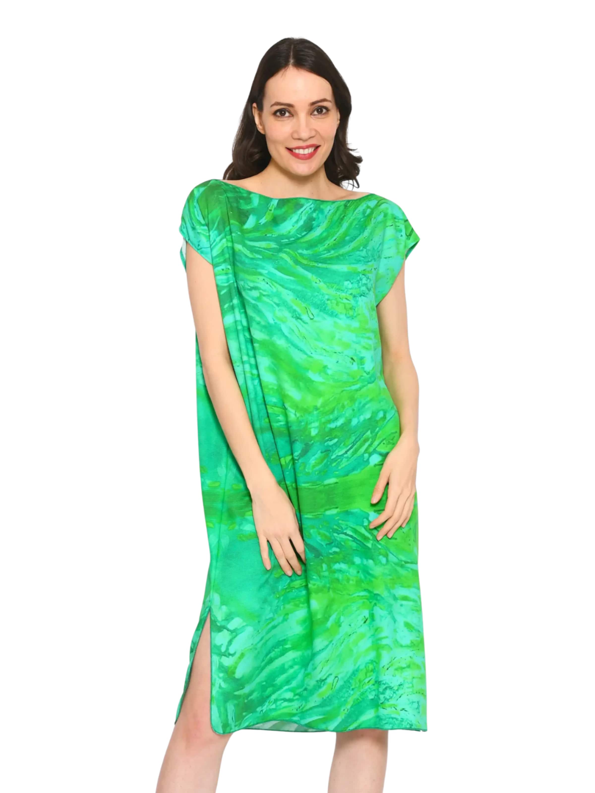Csillag Zsuzsi - Vestido talla grande 'Tree of life' en verde