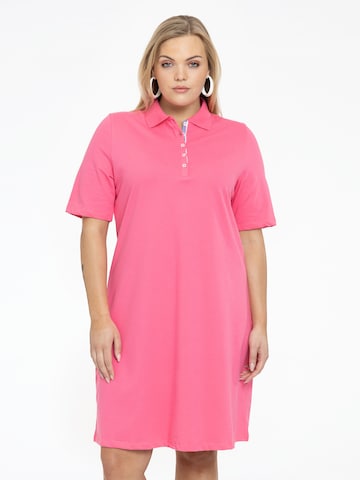 Yoek Shirt Dress in Pink: front