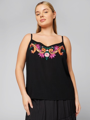 Guido Maria Kretschmer Curvy Top 'Nora' in Black: front