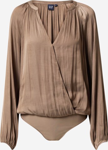 GAP Blouse Bodysuit in Brown: front