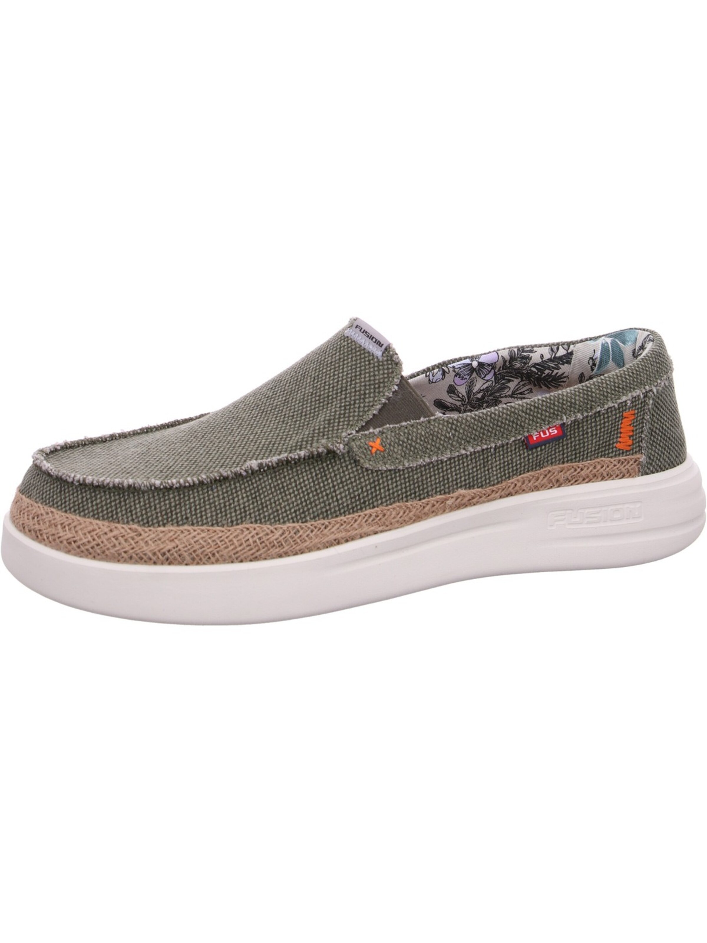 Fusion Hausschuh 'Fusion Leinenschuh Grün'‌‌‌‌‌‌‌‌ in Grün: Vorderseite