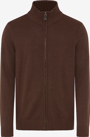 Man's World Knit Cardigan in Brown: front