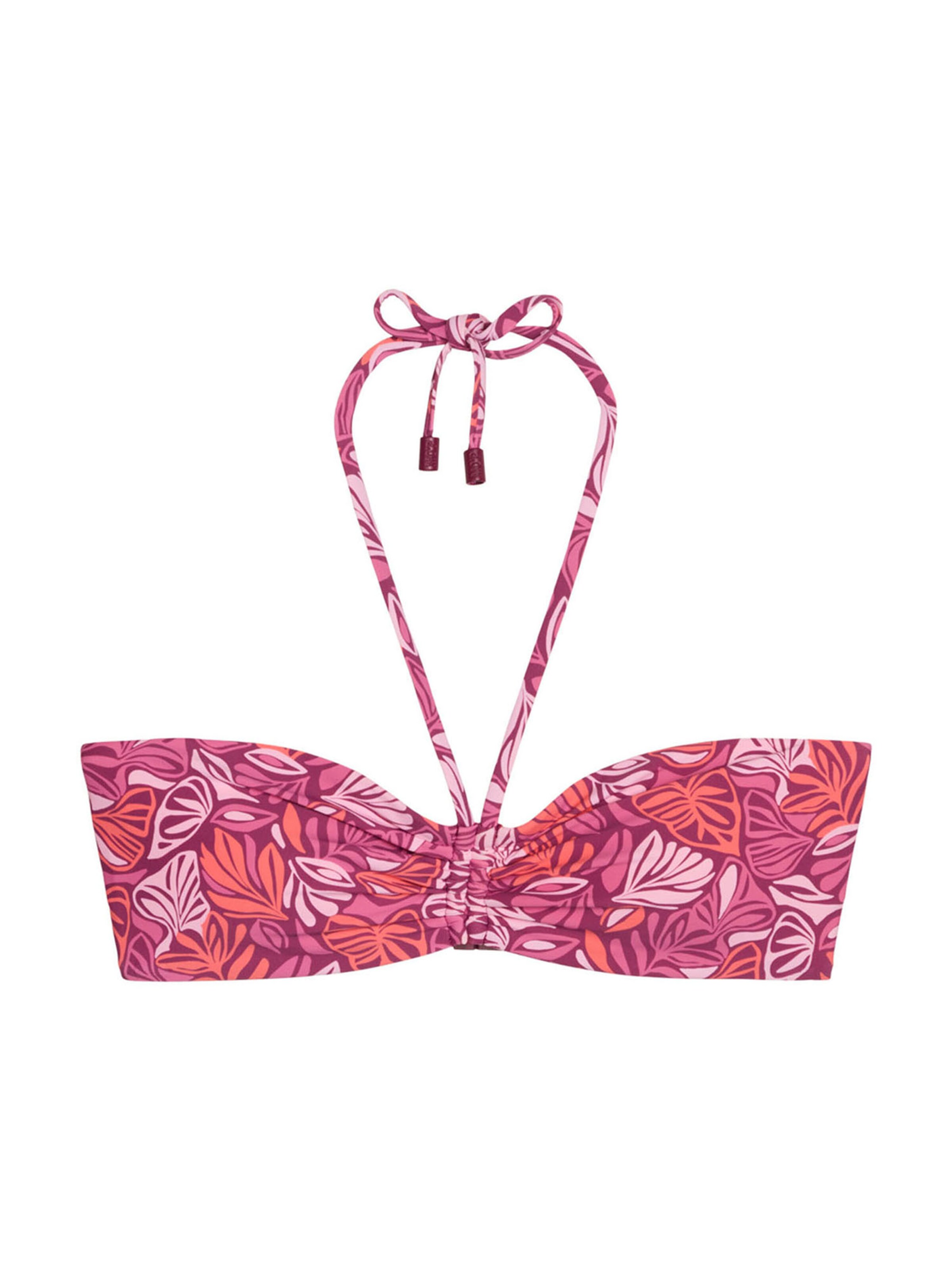 Marc O'Polo Bandeau Bikinitop ' Abstract Leaf ' in Oranje: voorkant