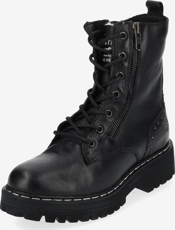 MUSTANG Lace-Up Ankle Boots in Black: front