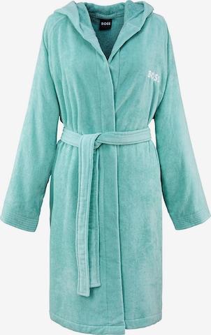 BOSS Home Long Bathrobe 'PLAIN' in Blue: front