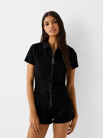 Tuta jumpsuit di Bershka in nero: frontale