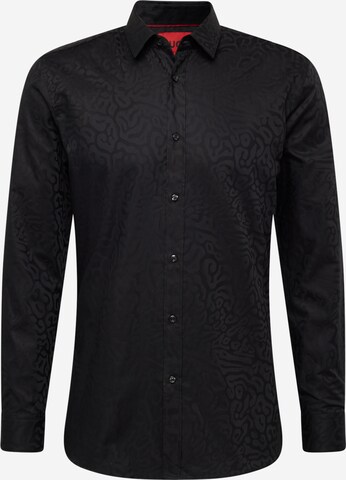 HUGO Regular fit Overhemd 'Elisha02' in Zwart: voorkant