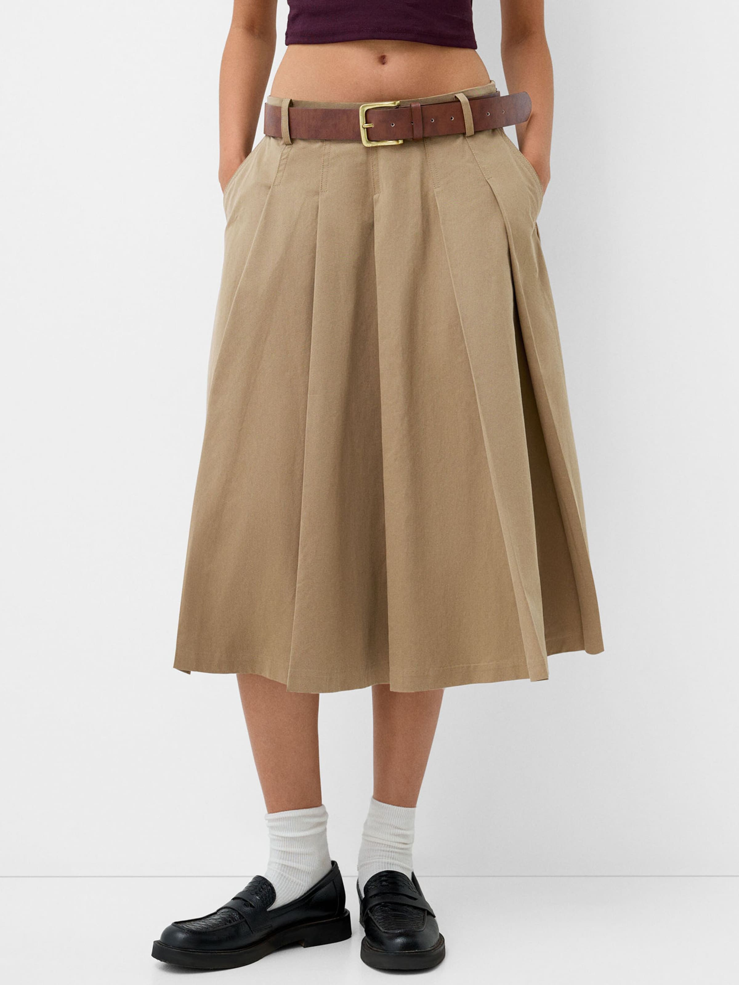 Jupe Bershka en Beige Fonce ABOUT YOU