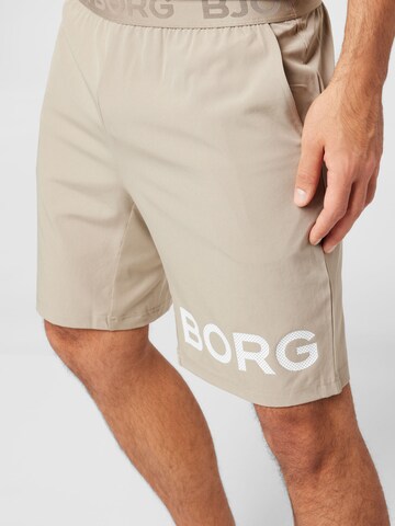 BJÖRN BORG Regular Workout Pants in Beige