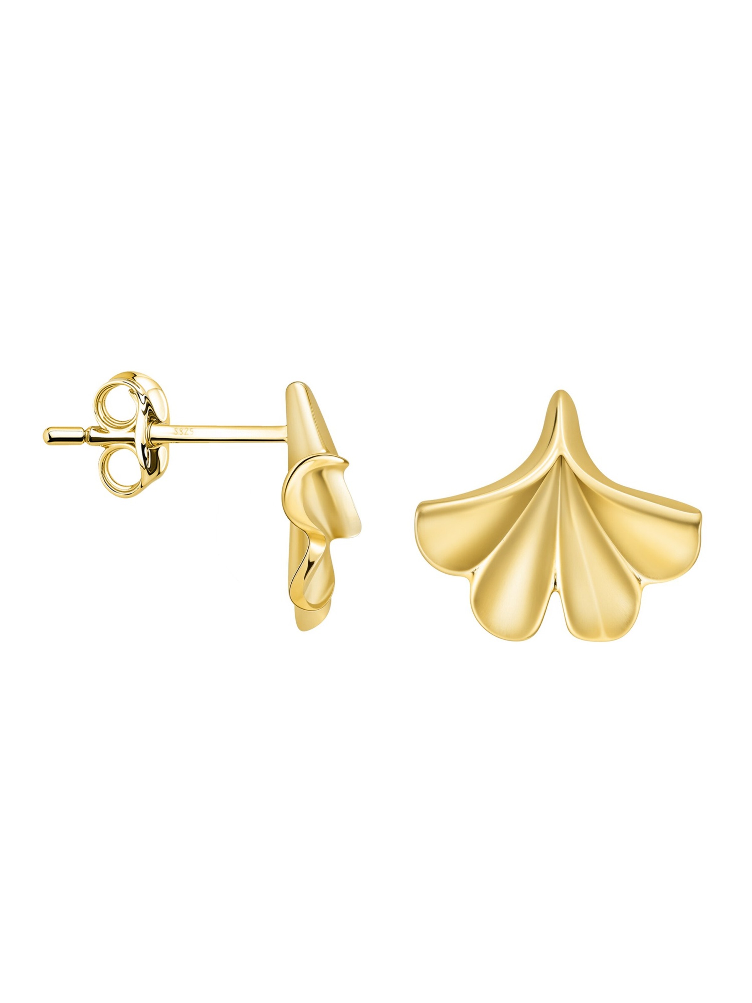 Sofia Milani Ohrringe 'Ginkgo Leaf'‌‌‌‌ in Gold: Vorderseite