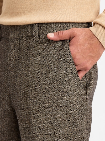 BOSS Trousers with creases 'Leon' in Brown, Item view