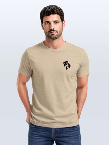 Neverless Shirt 'Logo Palmen' in Beige: front