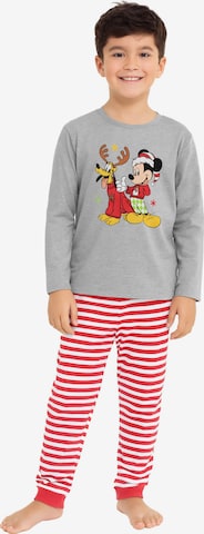 MICKEY MOUSE Schlafanzug 'XMAS Micky & Pluto' in Mischfarben: Vorderseite