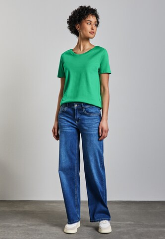 STREET ONE Basic Rundhalsshirt in Grün