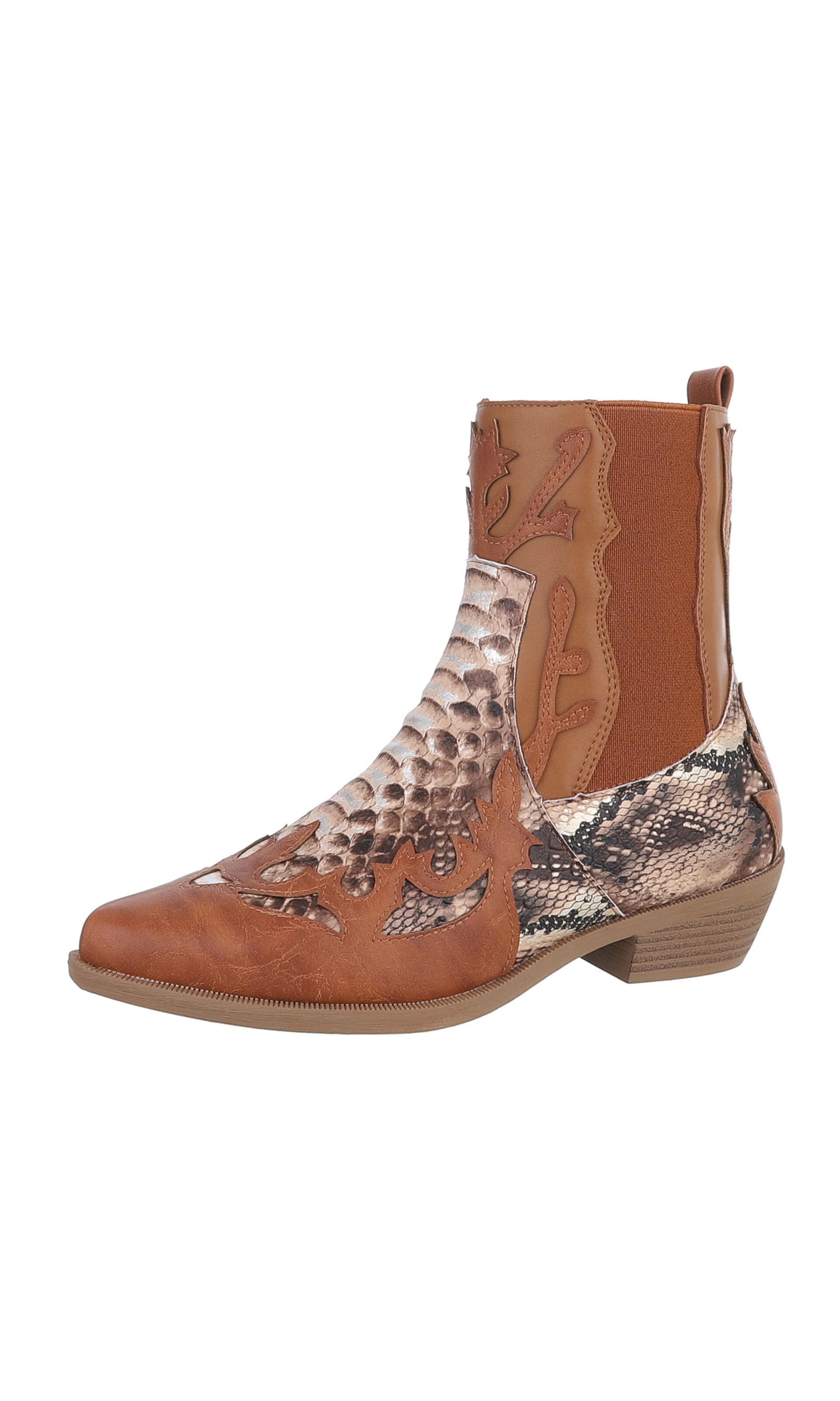 Ital-Design Cowboystiefel in Beige: Vorderseite