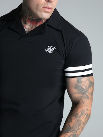 SikSilk Shirt 'Turnier Revere' in Zwart