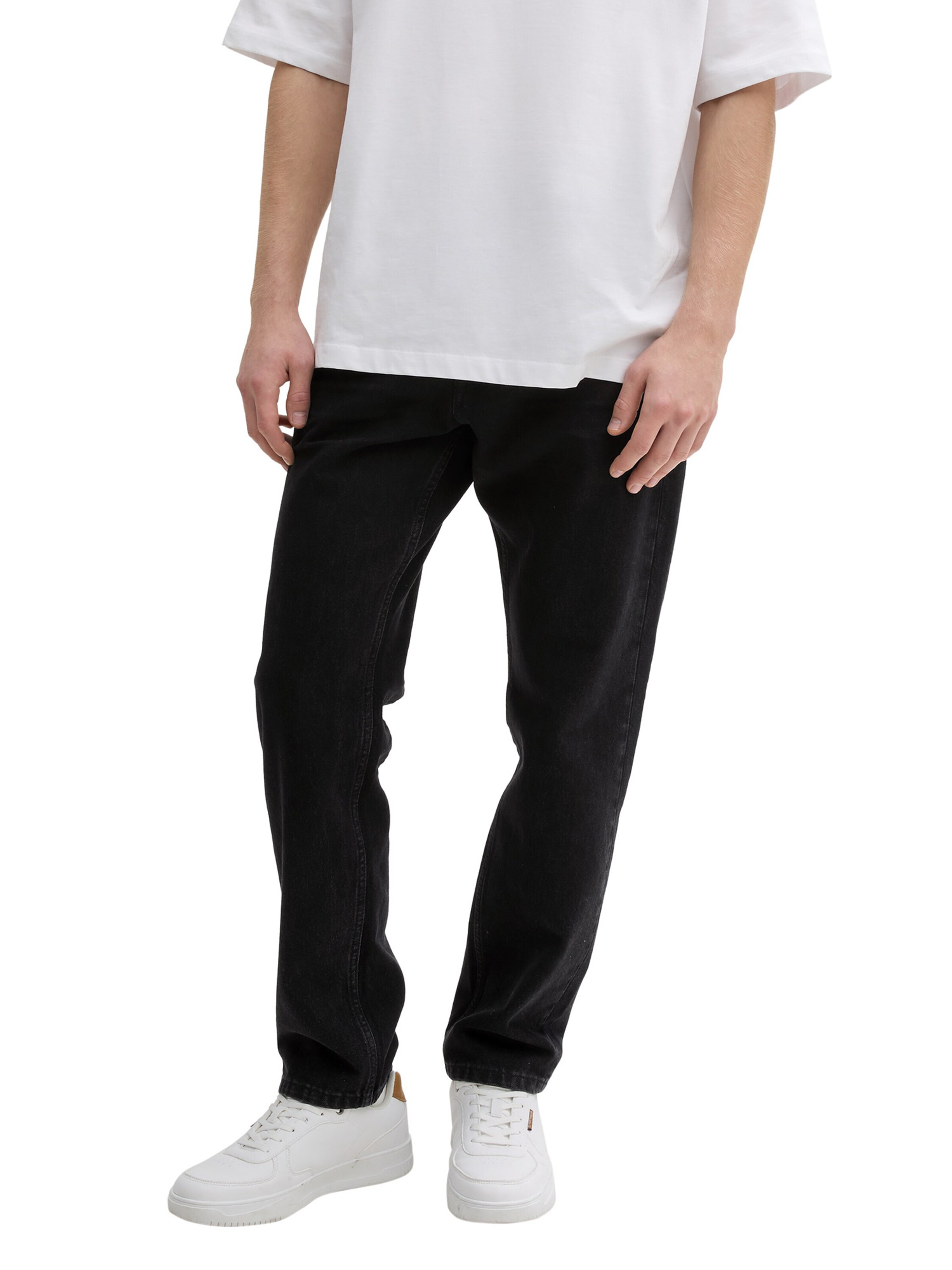 TOM TAILOR DENIM tavaline Teksapüksid 'Waylen', värv must: eest vaates