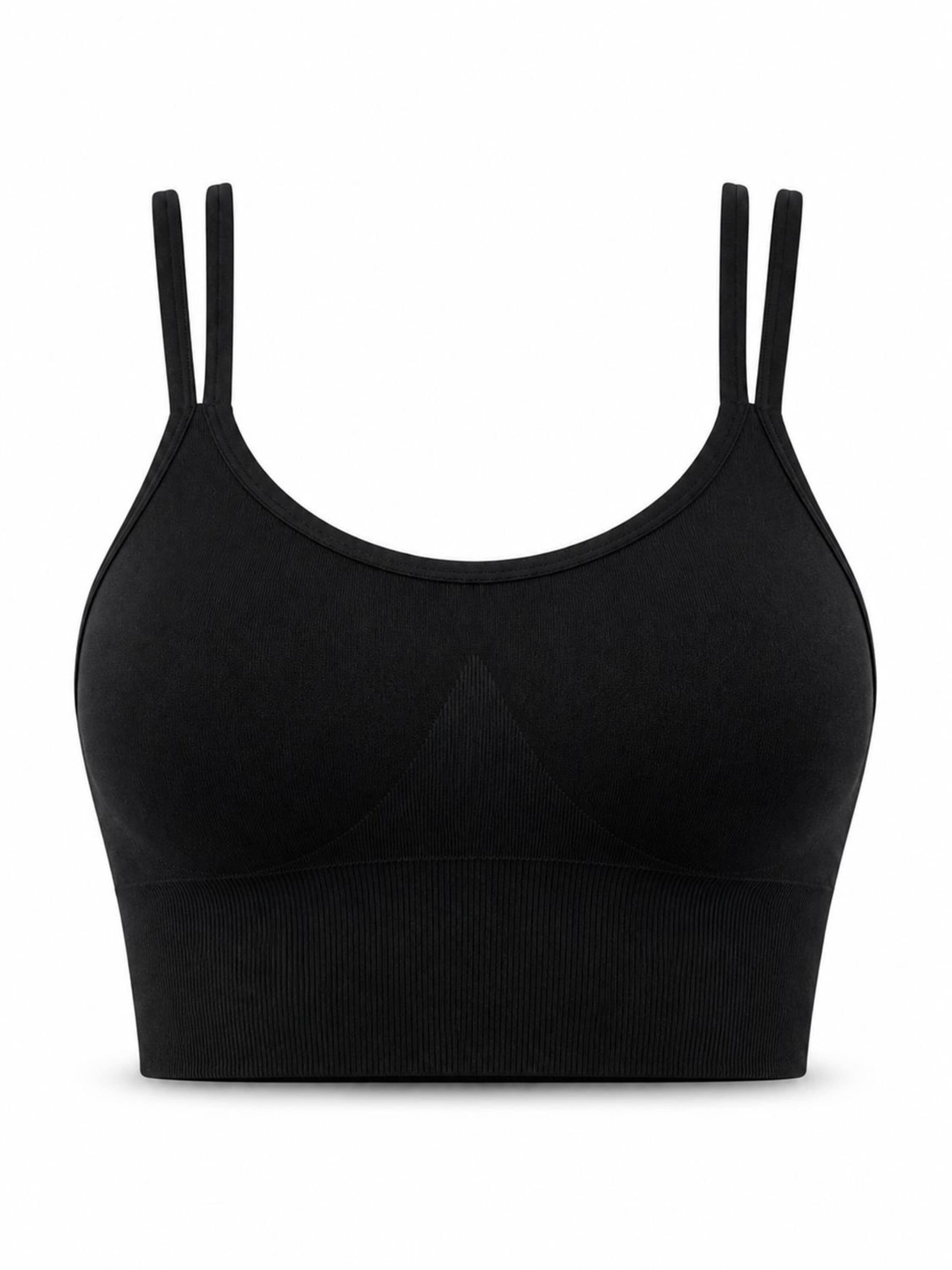 AOTTORI Bralette Sports Bra in Black: front