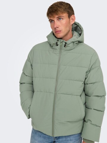 Veste d’hiver '22030170' Only & Sons en vert