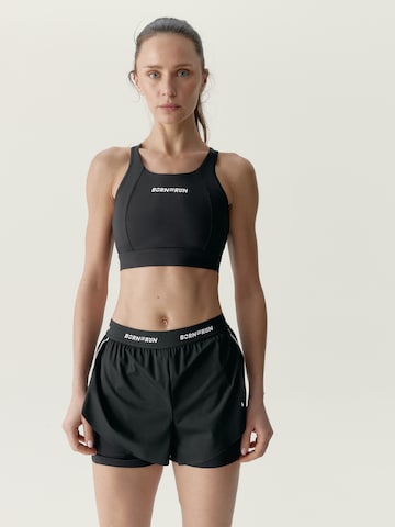 Born Skinny Sportbroek ' Voltrun ' in Zwart: voorkant