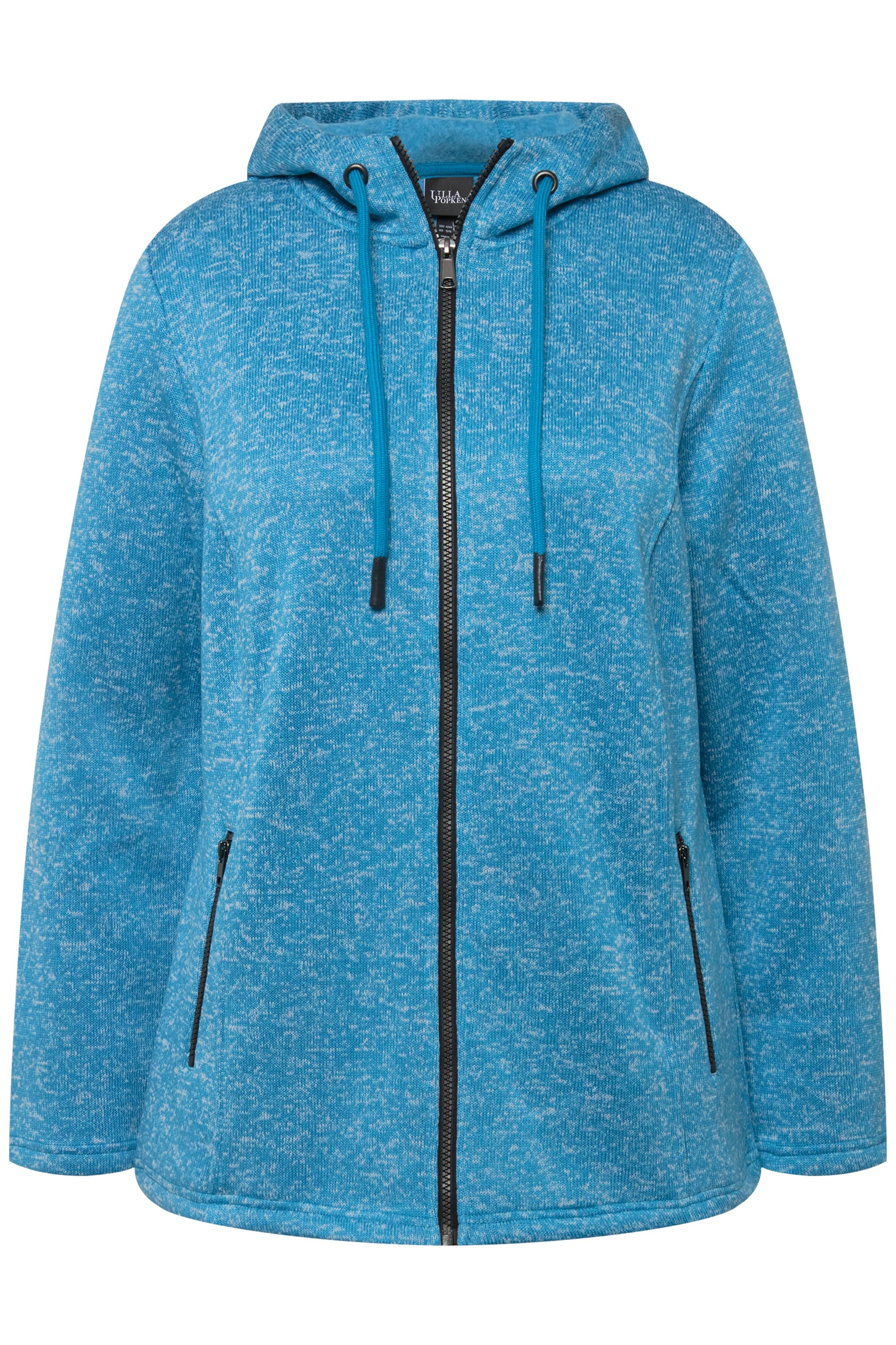 Ulla Popken Zip-Up Hoodie in Blue: front